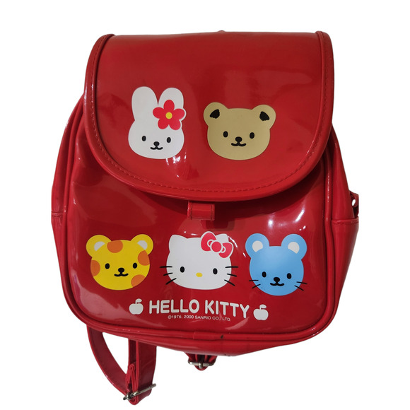 Patent red "leather" 2000's Hello Kitty Mini Backpack purse - Picture 1 of 4